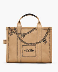 Marc Jacobs The Trompe L'Oeil Charm Canvas Medium Tote Bag Camel Multi BAGS