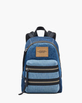 Marc Jacobs The Biker Colorblock Denim Medium Backpack Indigo Multi BAGS