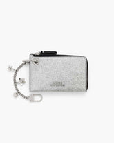 Marc Jacobs The Coated Glitter Everyday Top Zip Charm Wallet Silver WALLETS|ACCESSORIES|NEW ARRIVALS