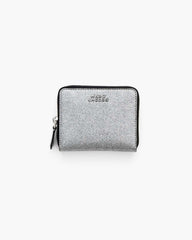 Marc Jacobs The Coated Glitter Everyday Slim Compact Wallet Silver WALLETS|NEW ARRIVALS
