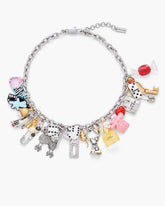 Marc Jacobs The Sticker Charm Statement Necklace Silver Multi JEWELRY