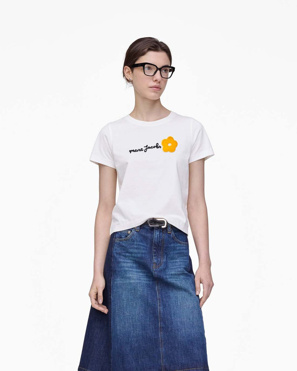 Marc Jacobs Daisy Logo Slim Tee White READY TO WEAR