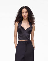 Marc Jacobs Sculpted Satin Halter Top Black READY TO WEAR