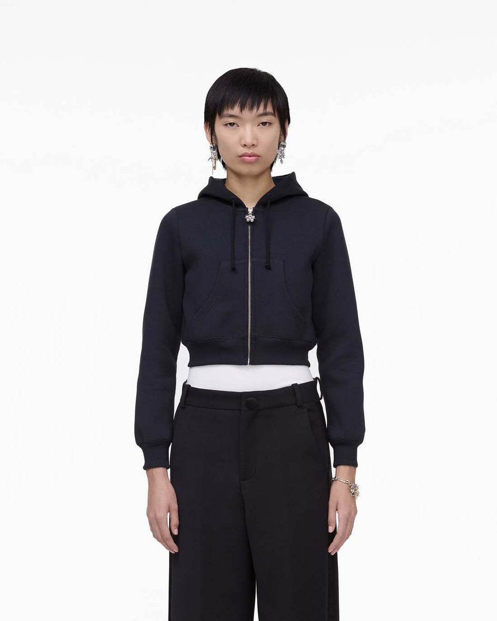 Marc Jacobs Charm Cropped Hoodie Black READY TO WEAR