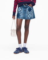 Marc Jacobs Argyle Patchwork Mini Skirt Bright Indigo READY TO WEAR
