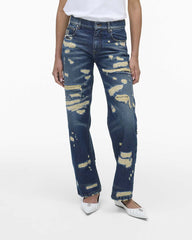 Marc Jacobs The Rip And Repair Straight Jean Punk Indigo READY TO WEAR