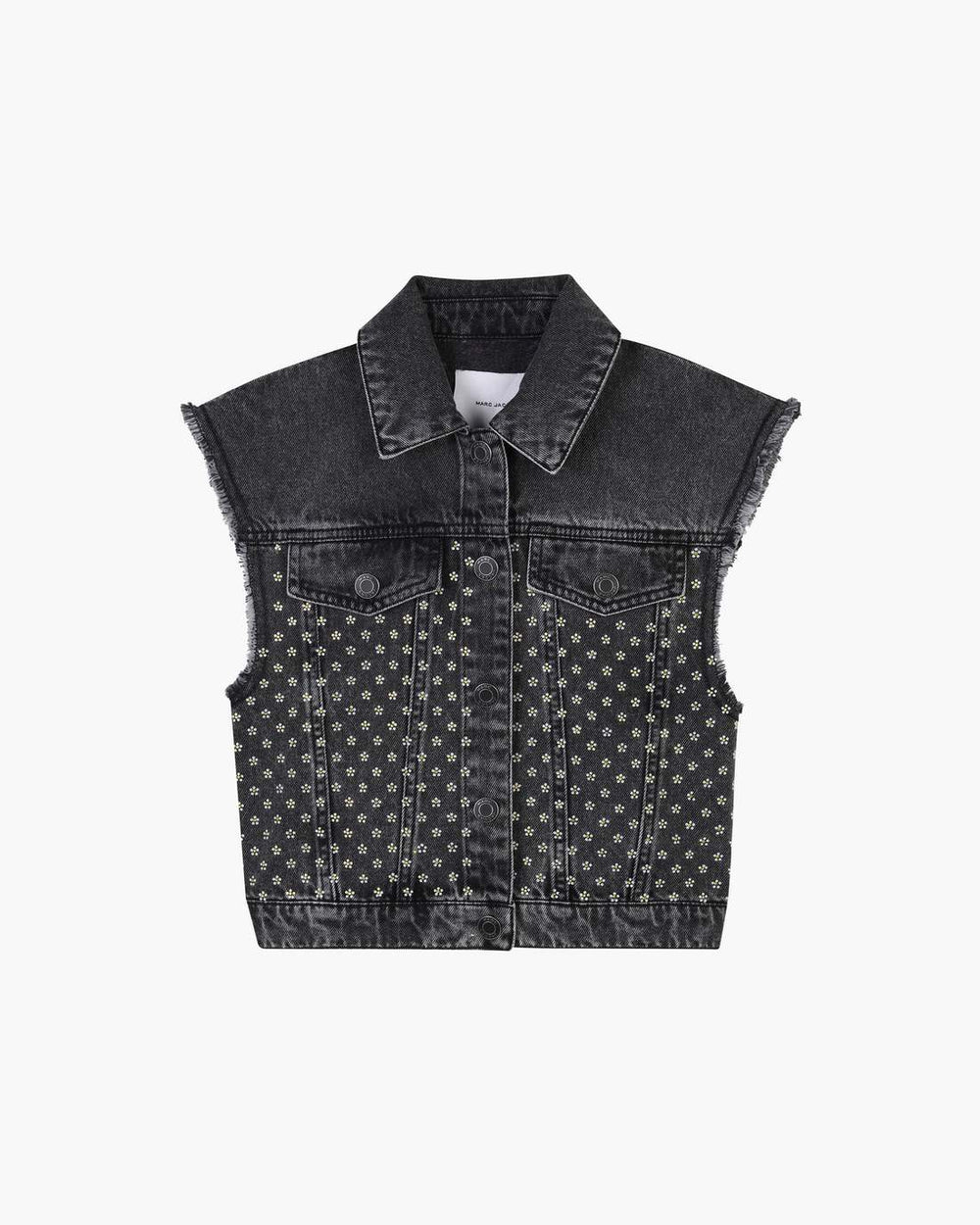 Marc Jacobs The Crystal Daisy Denim Vest Black READY TO WEAR