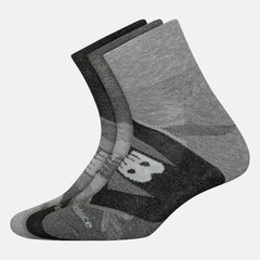 Grey Performance Cushion Quarter Socks 3 Pack / New Balance Women|Men
