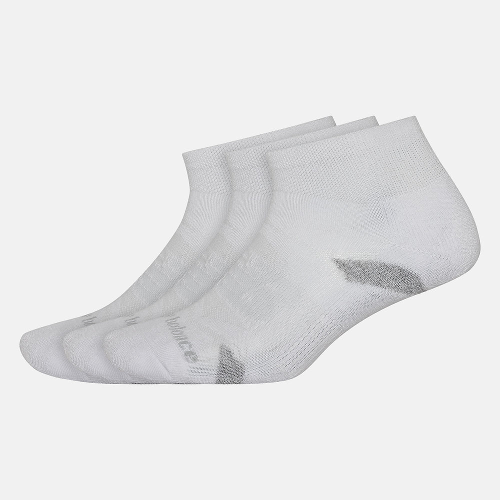 White Performance Cushion Quarter Socks 3 Pack / New Balance Women|Men