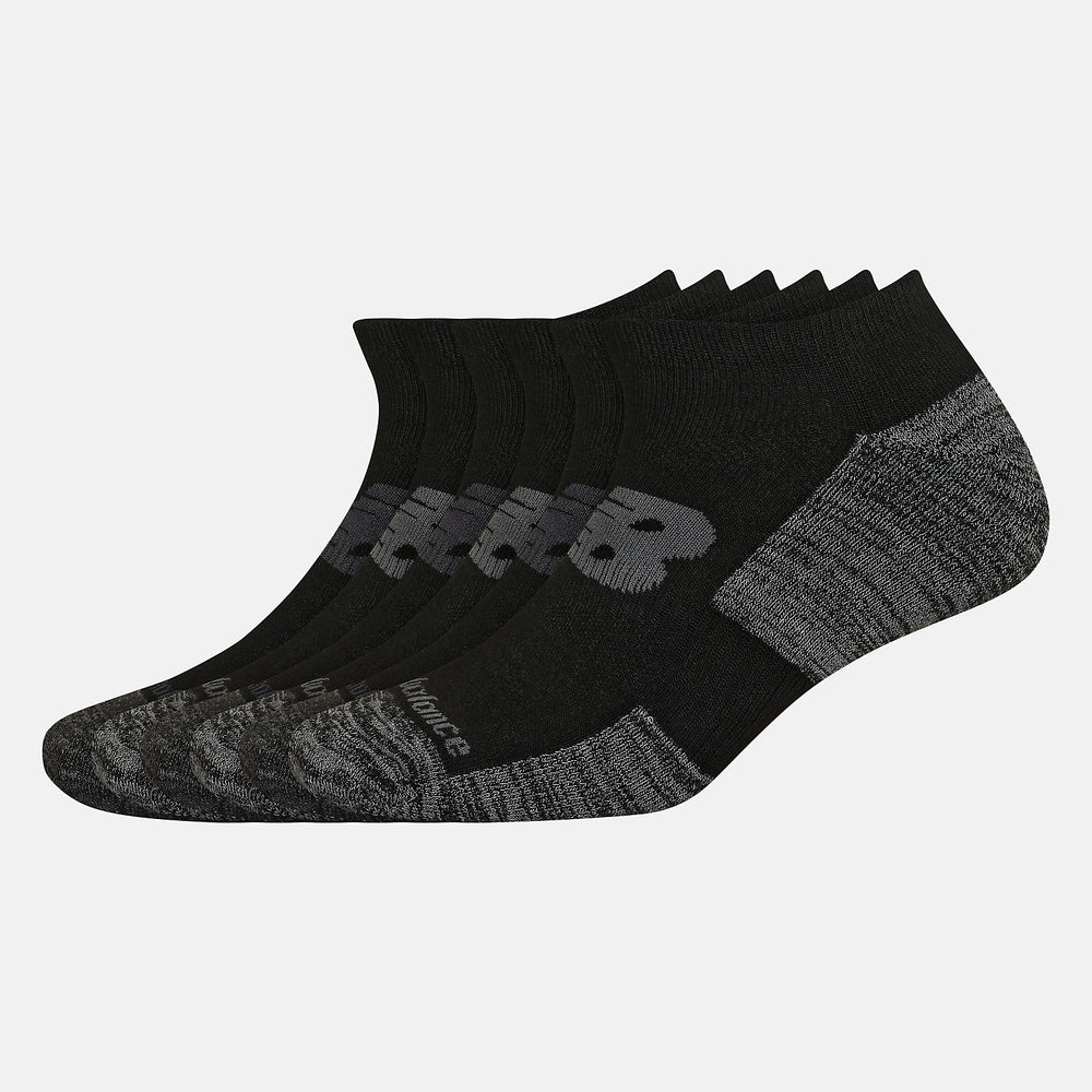 Black Performance Cushion Low-Cut Socks 6 Pack / New Balance Women|Men