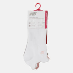 Pink Flat Knit Lowcut Tab Socks 3 Pack / New Balance Women|Men