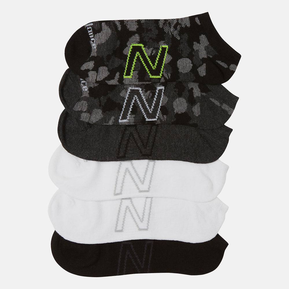 Black Multi 6 PK No Show Flatknit / New Balance Women|Men