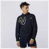 Sulpher Yellow Printed Impact Run Light Pack Jacket / New Balance Men
