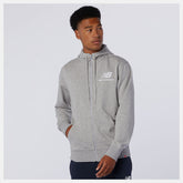 Athletic Grey NB Essentials Stacked Full Zip Hoodie / New Balance Men