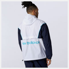 White NB Athletics Windbreaker / New Balance Men