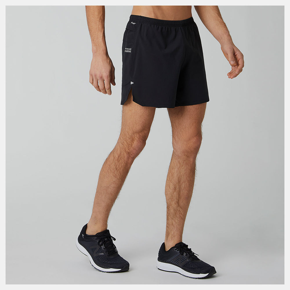 Black Impact Run 5 Inch Short / New Balance Men