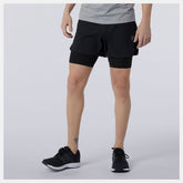 Black Q Speed Fuel 2 in 1 5 Inch Short / New Balance Men