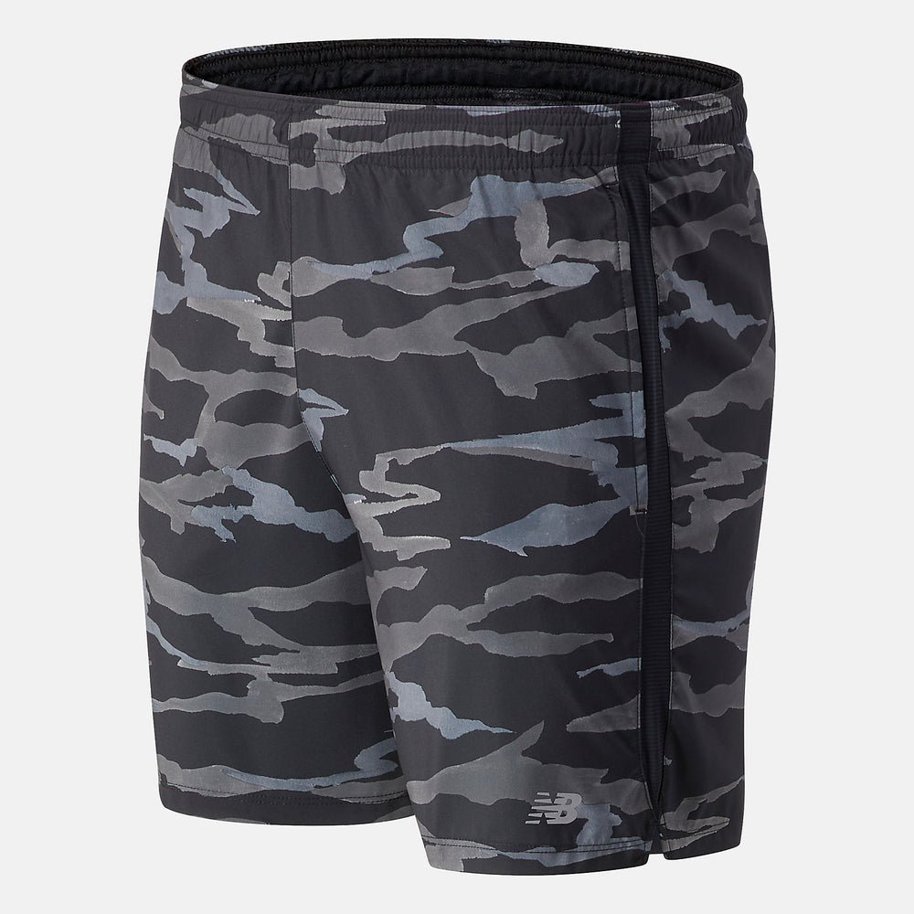 Black/Grey Printed Accelerate 7 In Short / New Balance Men