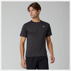 Black Heather Impact Run Short Sleeve / New Balance Men