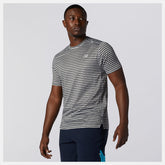 Athletic Grey/Multi Color Printed Impact Run Short Sleeve / New Balance Men