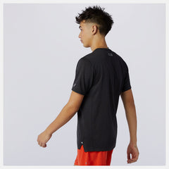 Wave Blue Printed Impact Run Short Sleeve / New Balance Men