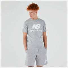 Athletic Grey Essentials Stacked Logo Tee / New Balance Men