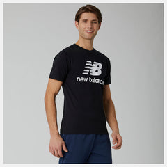 Black Essentials Stacked Logo Tee / New Balance Men