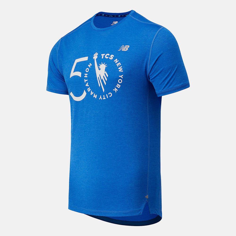 Faded Cobalt NYC Marathon Impact Run Short Sleeve / New Balance Men