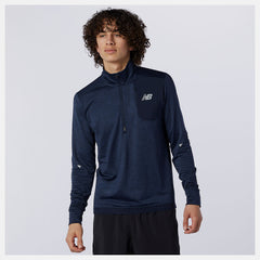 Eclipse Heather NB Heat Grid Half Zip / New Balance Men