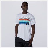 White Multi Graphic Heathertech Tee / New Balance Men