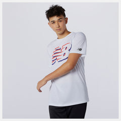 White Graphic Heathertech Tee / New Balance Men