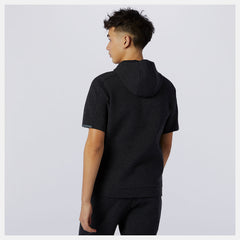 Black Heather Fortitech Fleece Short Sleeve Hoodie / New Balance Men