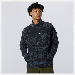 Black Print Fortitech Printed Woven Pullover / New Balance Men