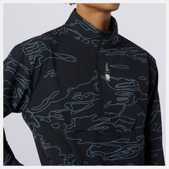 Black Print Fortitech Printed Woven Pullover / New Balance Men