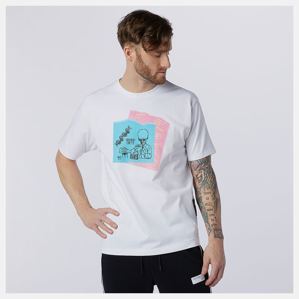 White NB Athletics Evans Science Tee / New Balance Men