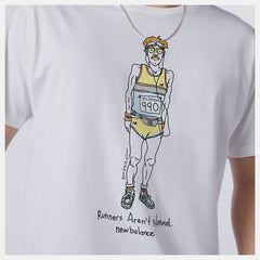 White NB Essentials Runner Tee / New Balance Men