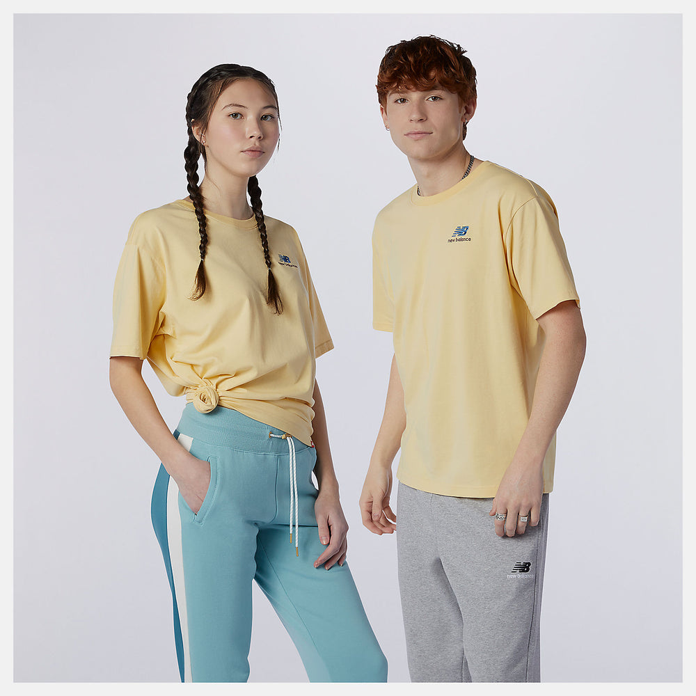 Yellow NB Essentials Embroidered Tee / New Balance Women|Men