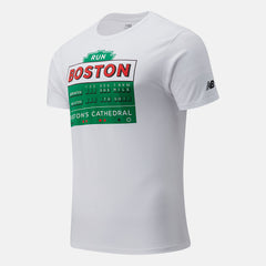 White Boston One Mile To Go Graphic Tee / New Balance Men