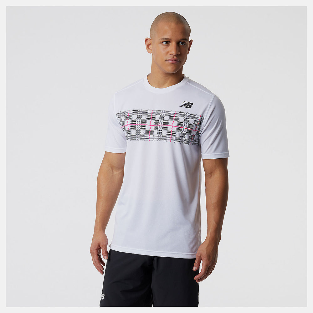 White/Black Printed Tournament Crew / New Balance Men