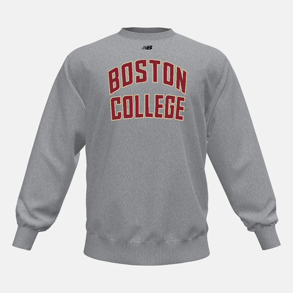 Med Heather Grey NB Crew Fleece(Boston College) / New Balance Men