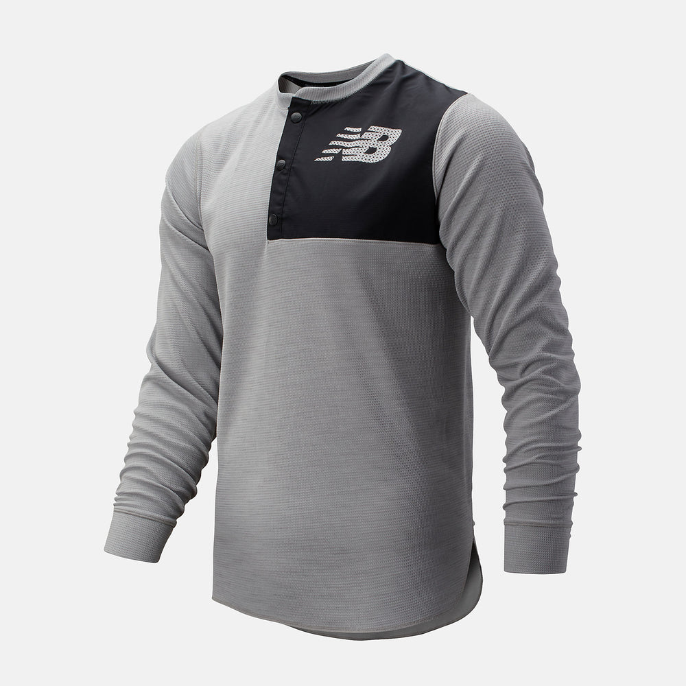 Athletic Grey ASYM Baseball Henley / New Balance Men