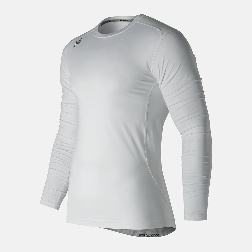 White NB LS Compression Top / New Balance Men