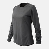 Dark Heather Grey NB Long Sleeve Tech Tee / New Balance Women