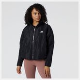 Black NB Athletics Argyle Quilted Jacket / New Balance Women