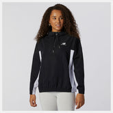 Black NB Essentials Windbreaker Anorak Jacket / New Balance Women