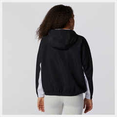 Black NB Essentials Windbreaker Anorak Jacket / New Balance Women