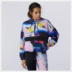 White Print NB Athletics Printed Anorak Jacket / New Balance Women
