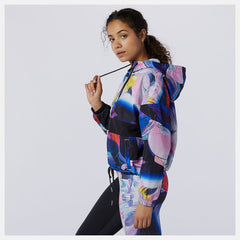 White Print NB Athletics Printed Anorak Jacket / New Balance Women
