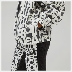 White Relentless Printed Woven Jacket / New Balance Women