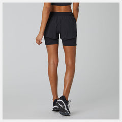 Black Impact Run 2 In 1 Short / New Balance Women